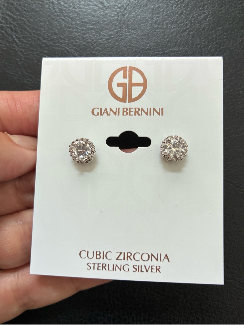 Giani Bernini Sterling Silver Cubic Zirconia (CZ) Halo Stud Earrings - NWT